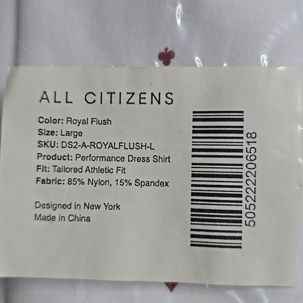 1459 NWT All Citizens Tailored Classic Fit Large Royal Flush - Picture 4 of 6